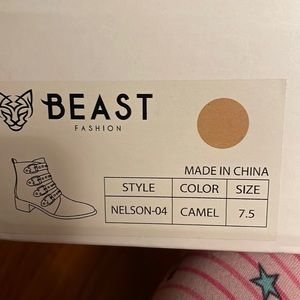 camel booties with buckles! so cute